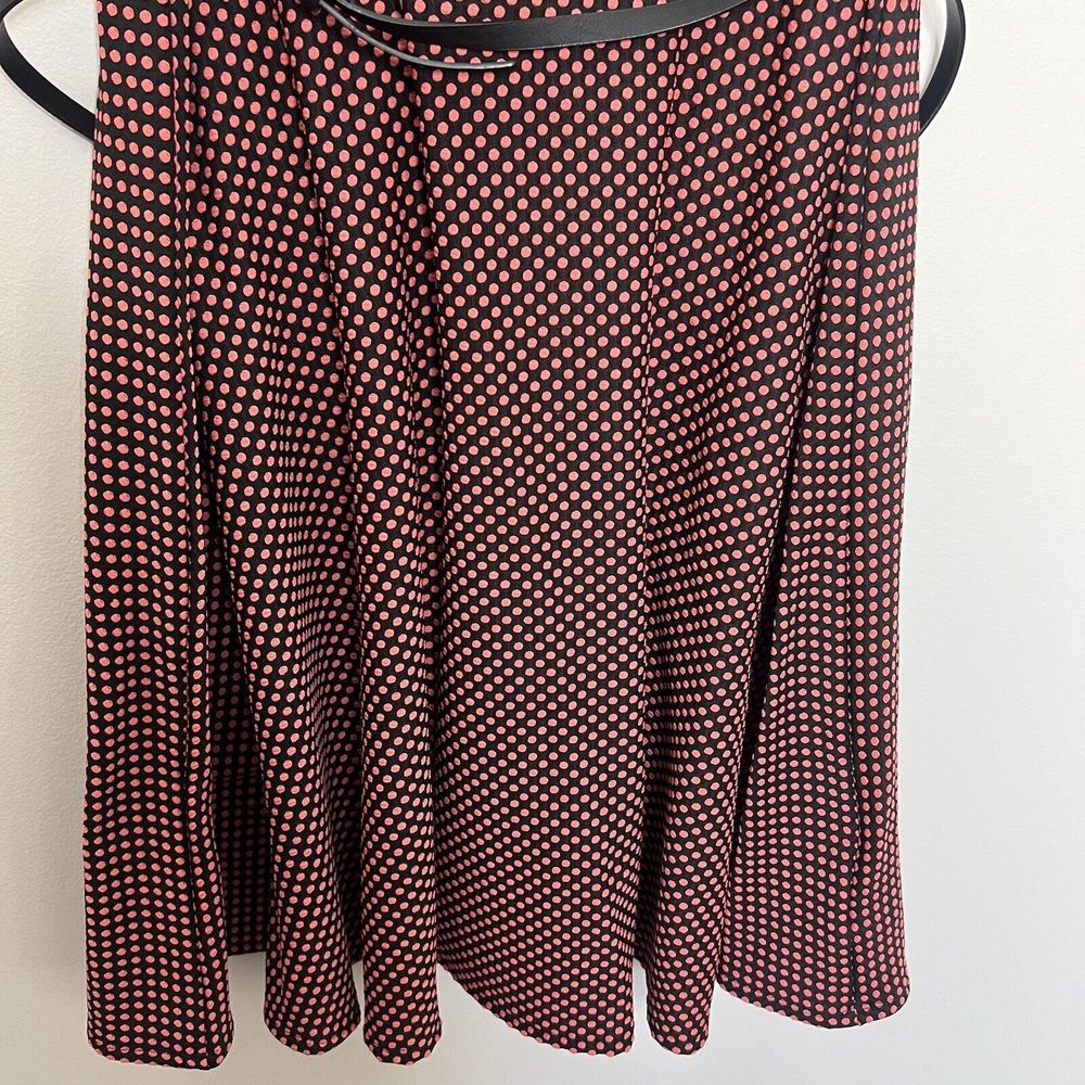 Torrid Dress Women's 1/1X Black Coral Polka Dot Sleeveless Sweetheart Belt Midi - Picture 7 of 15